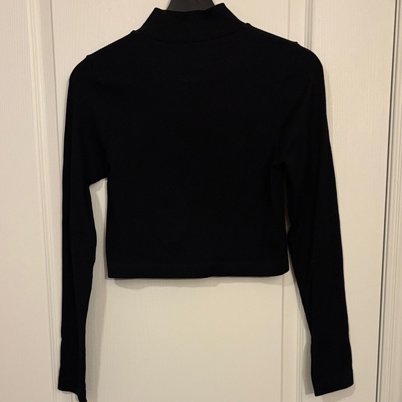 Garage Midnight Black Long Sleeve Crop Top - Picture 3 of 4